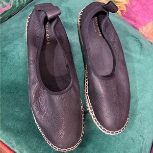 Cole Haan Black Leather Espadrilles